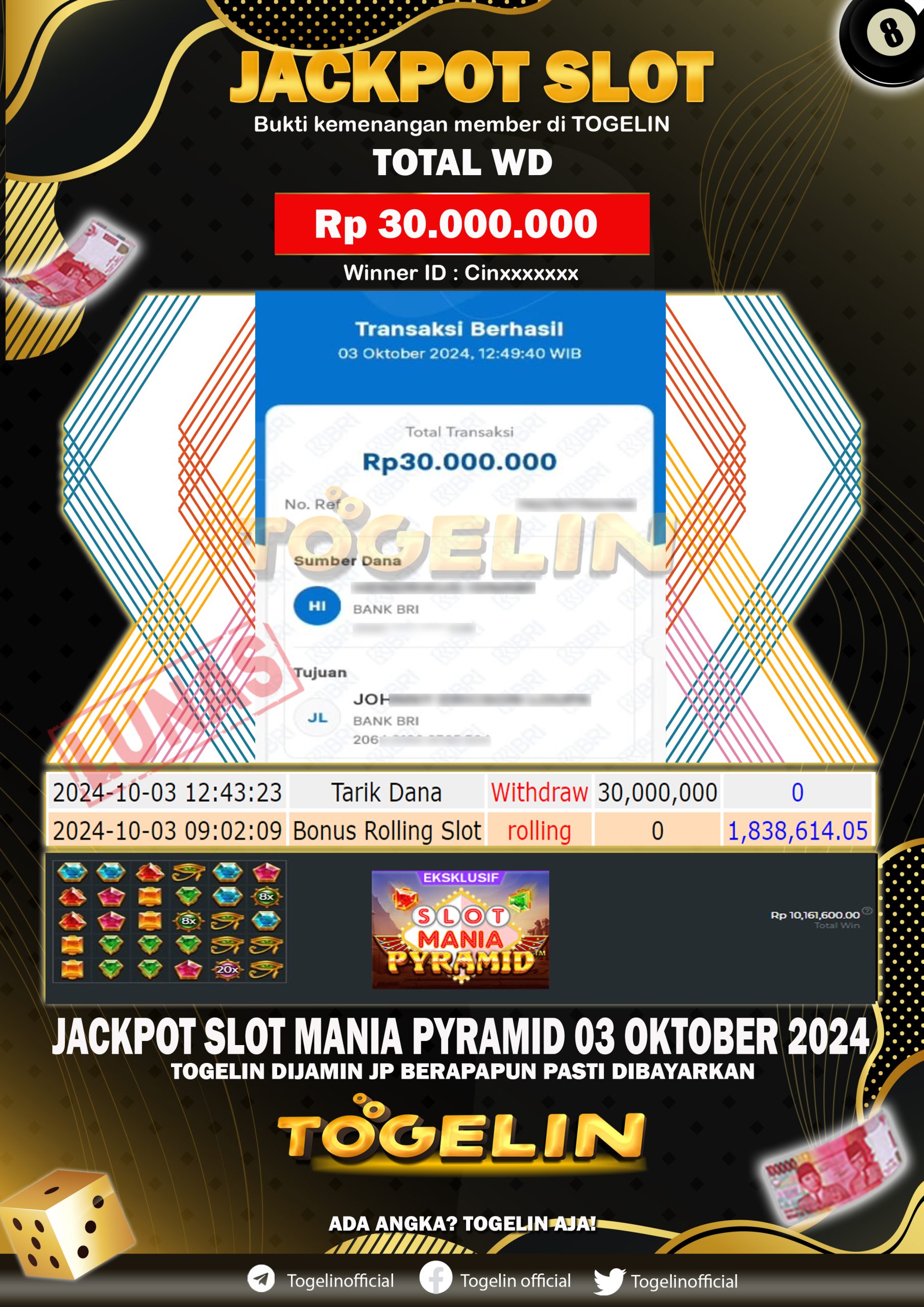 BUKTI JP TOGELIN 03 OKTOBER 2024