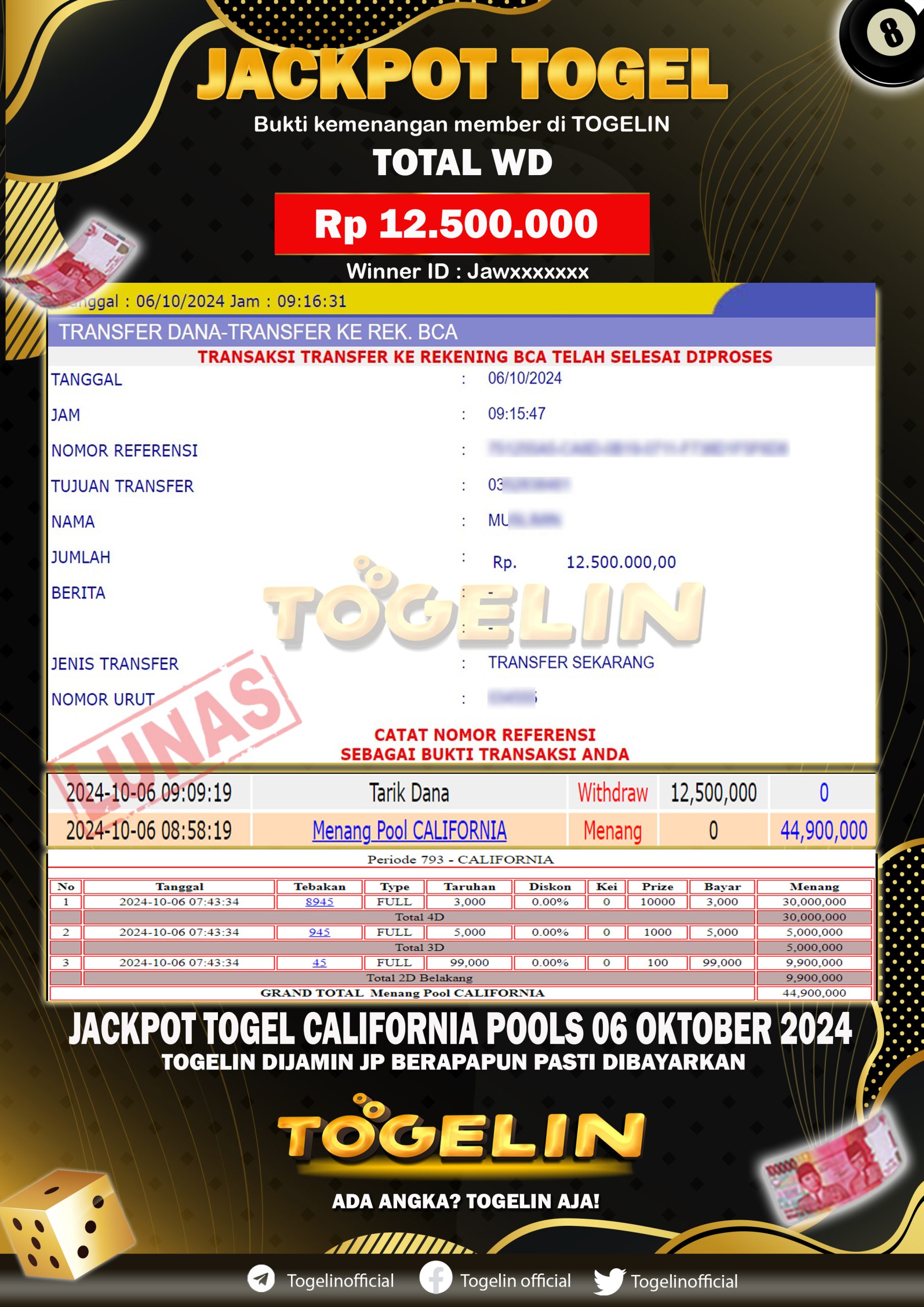BUKTI JP TOGELIN 06 OKTOBER 2024
