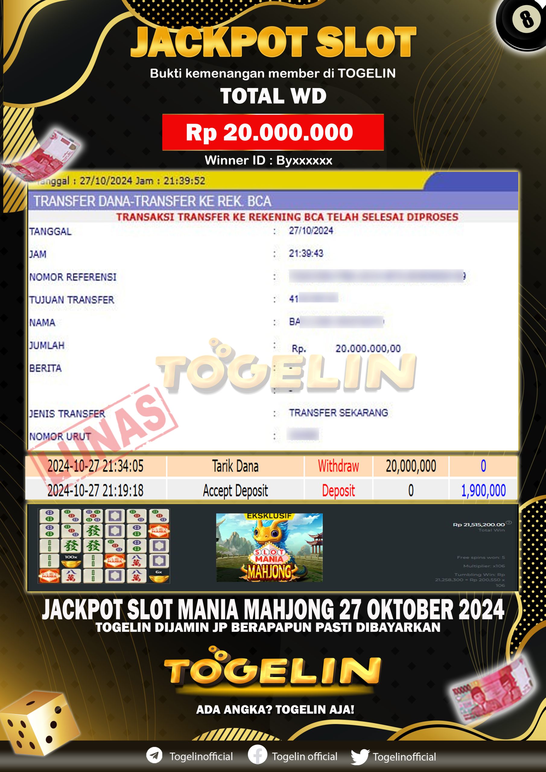 BUKTI JP TOGELIN 27 OKTOBER 2024