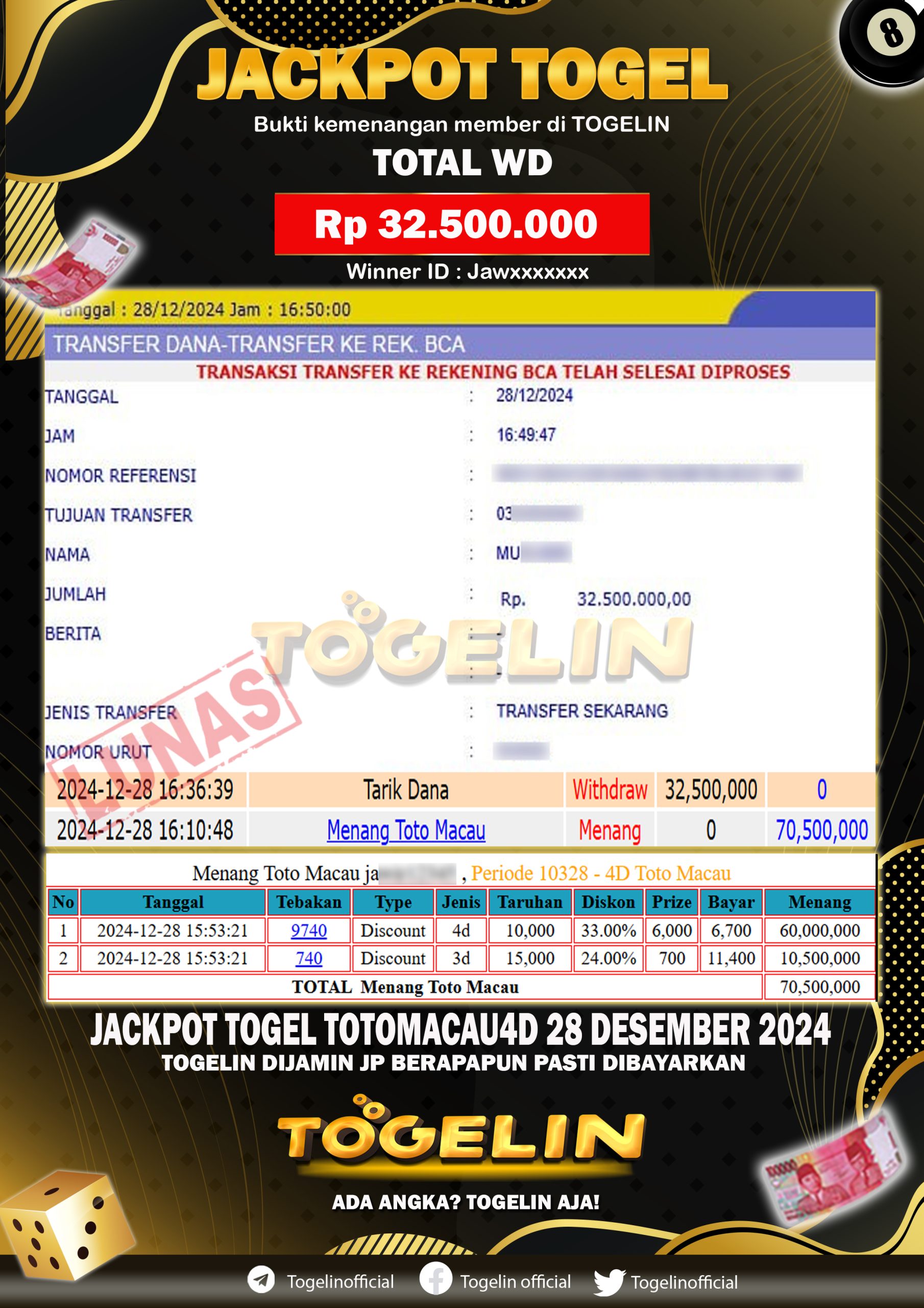 BUKTI JP TOGELIN 28 DESEMBER 2024
