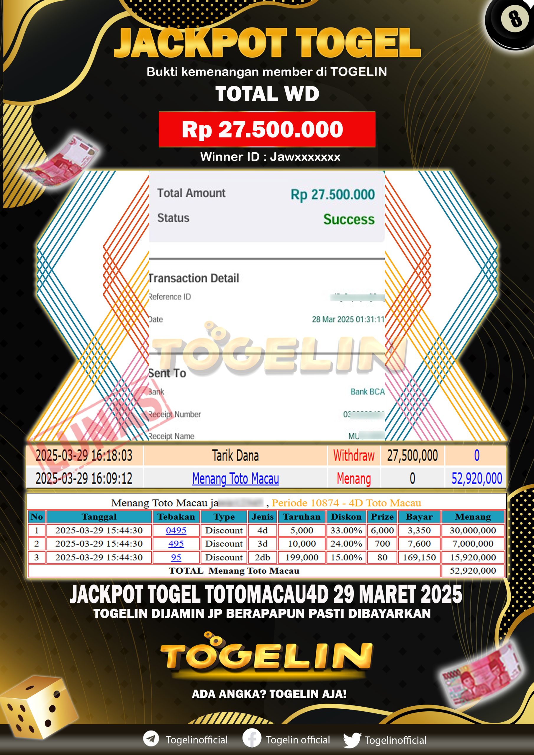 BUKTI JP TOGELIN 29 MARET 2025