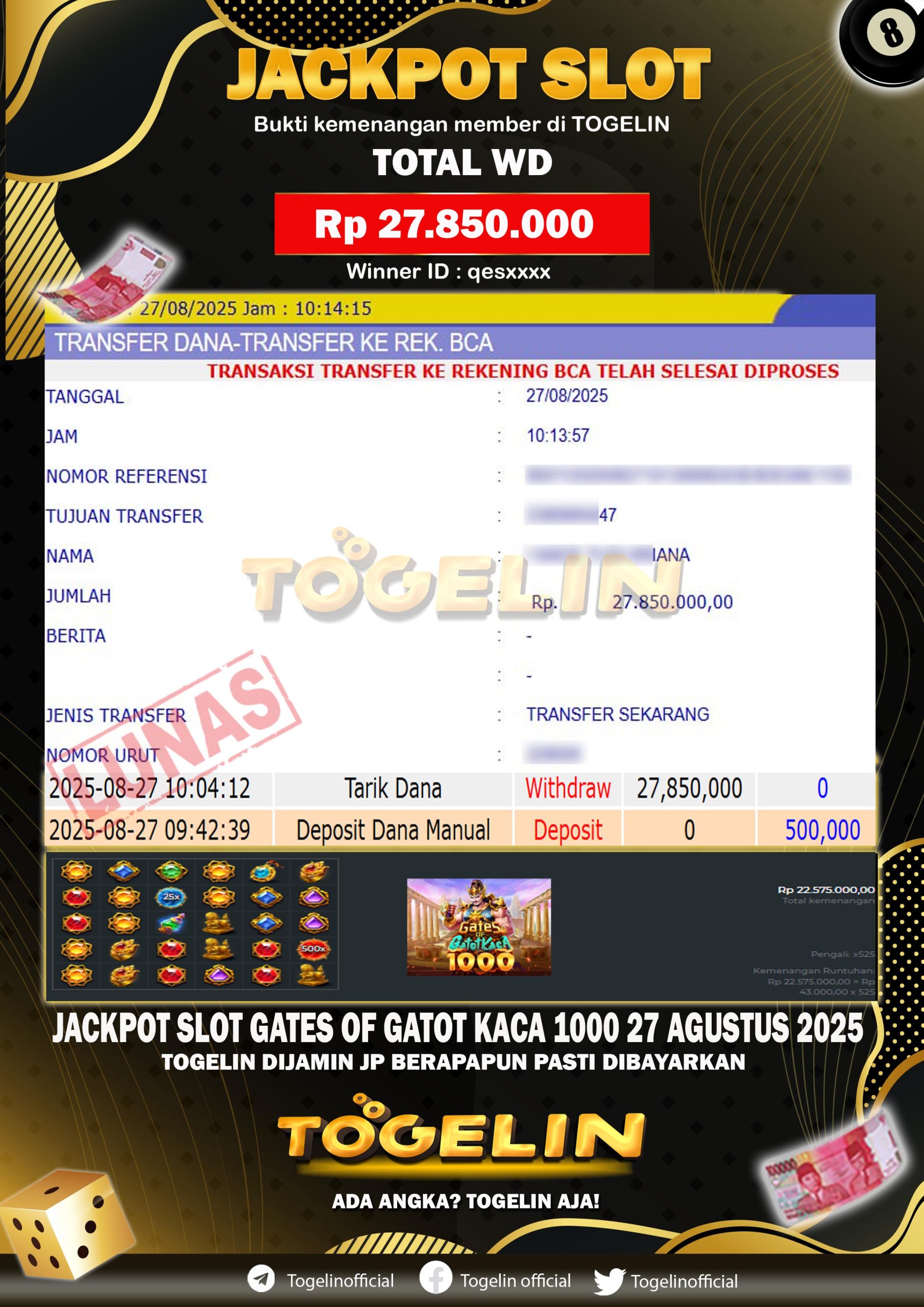 BUKTI JP TOGELIN 27 AGUSTUS 2025
